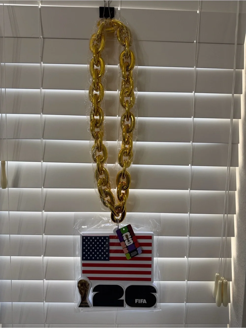 FIFA 2026 USA oversized GOLD bling necklace! NWT